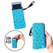 Case para Celular Coração Fundo Azul Rabisco