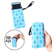 Case para Celular Estilo Camisa Xadrez Azul