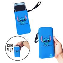 Case para Celular Stitch Azul Feliz Sorriso