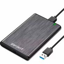 Case para HD 2.5 Sata II USB 3.0 Fast 5GBPS Apoio UASP 3TB Exbom - ECASE-330 - INFOKIT