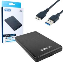 Case para HD de Notebook ou SSD SATA de 2.5 Polegadas USB 3.0 Externo com LED - KNUP