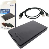 Case para HD Externo SATA II 2.5" Gaveta USB 2.0 em ABS Preto Exbom CGHD-20 ( KIT COM 2 UNIDADES )