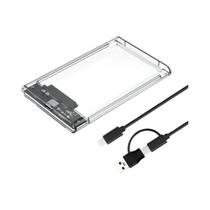 Case Para HD Externo Transparente De 2.5 Polegadas USB 3.0 Com Cabo Micro Tipo C SATA