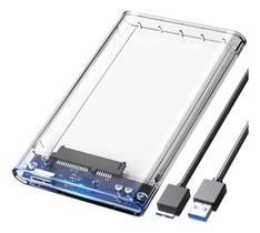 Case para Hd Sata 2,5" F3, Type-C Usb 3.0, Transparente, até 4Tb Case para Hd Sata 2,5" F3, Type-C Usb 3.0, Transparente, até 4Tb