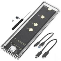 Case para ssd m.2 externo tipo c/usb 3.0 para nvme transparente f3 cs-adpt-ngff/nvme