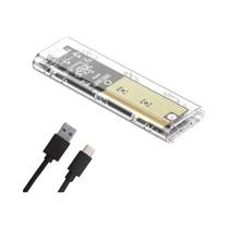 Case Para SSD M2 NVME PCIe NGFF SATA Com Protocolo Duplo USB Tipo C 10Gbps Transparente
