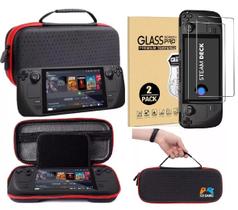 Case Para Steam Deck Oled / LCD Estojo + 2 Películas Vidro Case Para Steam Deck Oled / LCD Estojo + 2 Películas Vidro