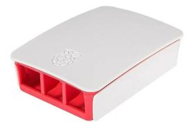 Case plastico p/ raspberry pi 4b - branco/vermelho