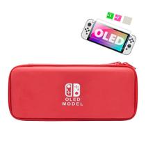 Case Rígida Bolsa de Transporte Estojo de Viagem Compatível Switch Oled + Película Vidro Temperado Oled Case Rígida Bolsa de Transporte Estojo de Viagem Compatível Switch Oled + Película Vidro Temperado Oled