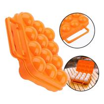 Case Rígida Porta Ovos Camping exercício funcional Laranja 12 Ovos