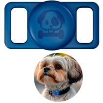 Case Silicone à prova de Água para FaafTag e Airtag Pets Cachorro Gato Azul