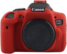 Case Silicone Proteção Canon T6i/T6s/750d/760d - Vermelha