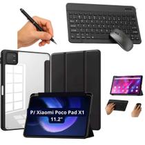 Case Smart + Teclado e Mouse Bluetooth + Caneta p/ Tablet POCO Pad X1 11,2”- 2025