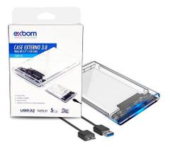 Case Transparente Hd Externo 2.5 E Sata Ssd Usb 3.0 - Exbom