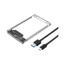 Case Transparente USB-C De 2.5 Polegadas Para HD/SSD SATA Com Display Inteligente Para Laptop E PC