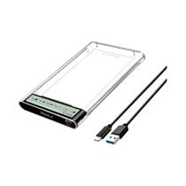 Case Transparente USB-C De 2.5 Polegadas Para HD/SSD SATA Com Display Inteligente Para Laptop E PC Case Transparente USB-C De 2.5 Polegadas Para HD/SSD SATA Com Display Inteligente Para Laptop E PC