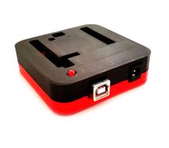Case Uno R3 DIP/SMD em 3D Base Vermelha e Topo Preto compatível com Arduino