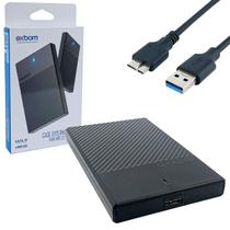 Case USB 3.0 para HD de Notebook ou SSD SATA de 2.5 Polegadas USB 3.0 Externo com LED - Exbom
