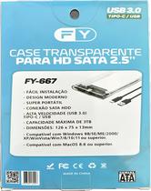 Case USB 3.0 para HD SATA 2.5" Externo Transparente FY-667
