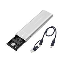 Case USB C 3.1 Gen2 10Gbps Para SSD M2, Enclosure Externa De Protocolo Duplo Para SSDs NVMe SATA