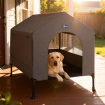 Caseta Elevada para Perros Veehoo 41 2 en 1 para Interior y Exterior, Resistente al Clima