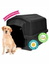 Casinha 4 para caes animais pets tamanho grande casa plastica resistente alvorada superinjet-preto