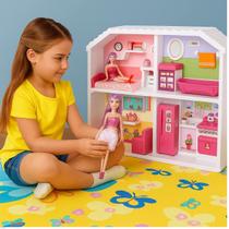 Casinha Boneca Infantil Rosa Conjunto Utensílios Decoração