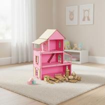 Casinha Bonecas 50 Cm Brinquedo Infantil Decorado Casa Quarto Casinha Bonecas 50 Cm Brinquedo Infantil Decorado Casa Quarto