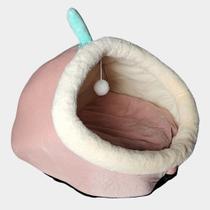 Casinha Cachorro Gato Cama Pet Macia Toca Casa Rosa Iglu