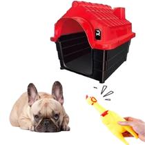 Casinha Cachorro Plástica N2 + Brinquedo Galinha Interativo - MecPet