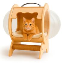 Casinha Cápsula para Gatos em MDF com Arranhador e Almofada Petnest CatHome
