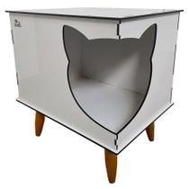 Casinha Cat Line Pet Gato Premium MDF Pés Palito Champagne - Desk Design