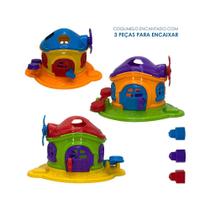 Casinha Cogumelo Brinquedo Infantil com Peças de Encaixar Casinha Cogumelo Brinquedo Infantil com Peças de Encaixar