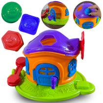 Casinha Cogumelo Brinquedo Interativo Bebês Presente Didático Colorido Pecinhas