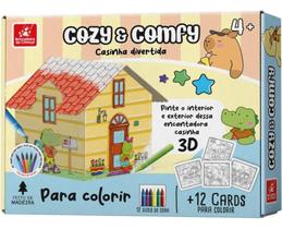 Casinha Cozy Comfy 3D para Colorir + Giz de Cera Casinha Cozy Comfy 3D para Colorir + Giz de Cera