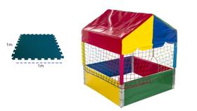 Casinha de bolinhas Slim 1x1 + 1 Tatame 1x1 infantil - Kit Diversão em casa-Piscina em aço galvanizado-diversão e qualid
