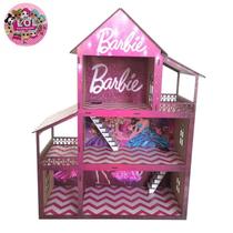 Casinha De Boneca Barbie Rosa MDF Montada - M&J VARIEDADES