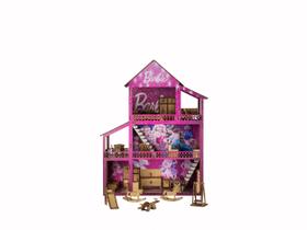 Casinha De Boneca brabie Mdf adesivada C/ Kit 36 Móveis - PEDREIRA ARTES DECORAÇÕES