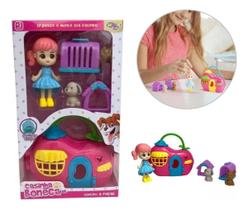 Casinha de Boneca com Pets Boneca, 2 Pets, Acessórios e Casinhas Brinquedo Infantil Casinha de Boneca com Pets Boneca, 2 Pets, Acessórios e Casinhas Brinquedo Infantil