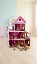 Casinha de Boneca em MDF Adesivado com 36 Móveis Casinha de Boneca em MDF Adesivado com 36 Móveis