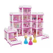 Casinha De Boneca GGB Castelo Da Princesa 240 peças + 3 Bonecas Princesas