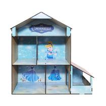 Casinha de Boneca Infantil Princesa 40x38x17 Mdf Madeira Adesivado