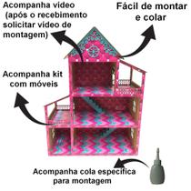 Casinha De Boneca + Kit De Mini Móveis Infantil Mdf Princesa