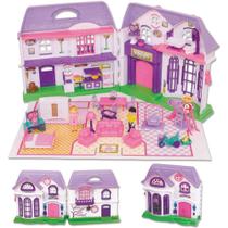 Casinha De Boneca Lar Doce Lar 70cm 32 Peças Com Luz E Som 6701 - Braskit Casinha De Boneca Lar Doce Lar 70cm 32 Peças Com Luz E Som 6701 - Braskit