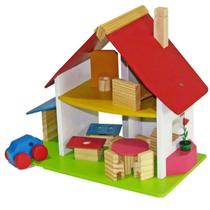 Casinha de boneca mini chalé com garagem - wood toys - 38