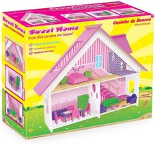 Casinha De Boneca Sweet Home Mobiliada Em Madeira Junges 410