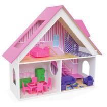 Casinha de Bonecas Mobiliada em Madeira Sweet Home - Junges