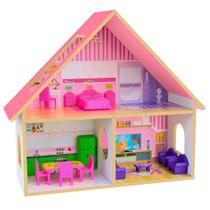 Casinha de Bonecas Sweet Home 3 Ambientes 12 Móveis Inclusos Casinha de Bonecas Sweet Home 3 Ambientes 12 Móveis Inclusos