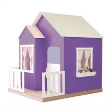Casinha de Brinquedo Artesanal Janela Lateral Versátil com Cortinas MDF Roxo/Branco L12 - Criança Feliz Casinha de Brinquedo Artesanal Janela Lateral Versátil com Cortinas MDF Roxo/Branco L12 - Criança Feliz