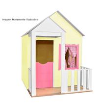 Casinha de Brinquedo com Cercado Amarelo/Rosa - Criança Feliz Casinha de Brinquedo com Cercado Amarelo/Rosa - Criança Feliz